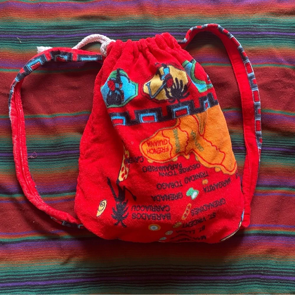 Y2K The Caribbean Islands Beach Towel Backpack. Great Shape!